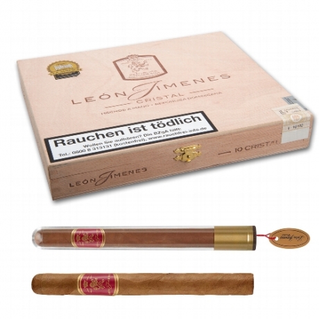 Leon Jimenes Cristal Tube Kiste mit 10 Zigarren