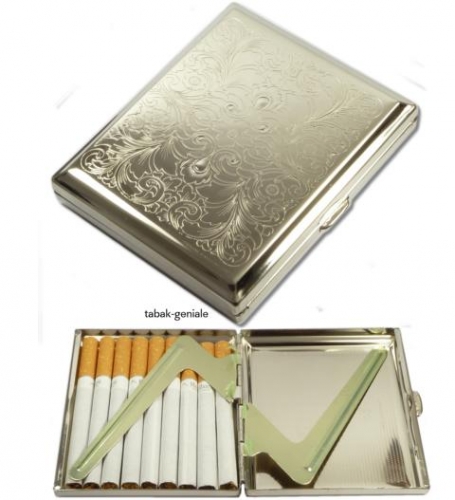 Zigarettenetui 18er Metall chrom Venetian mit Clip