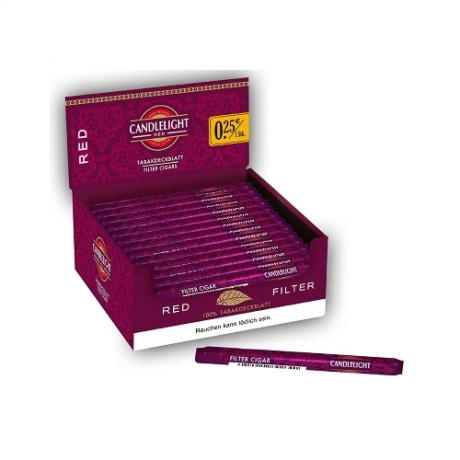 Candlelight Red (Cherry) Filter Cigarillos Display mit 50 Stck