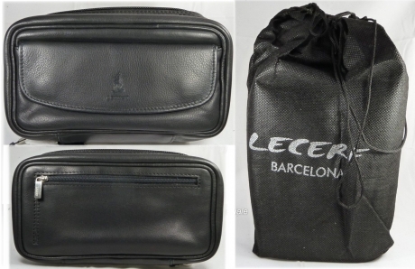 LECERF Pfeifentasche 4er Leder Made in Spain 2283 Black