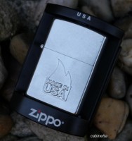 ZIPPO  Made in USA - With Flame  Street Chrome Relief
