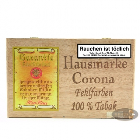 Hausmarke Fehlfarben Sumatra Corona 25 Cigarren