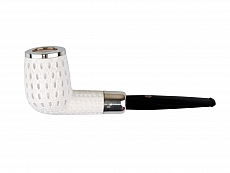 ALTINAY Meerschaumpfeife Billard Army wei Top und Ring in Silber