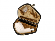 ALTINAY Meerschaumpfeife Billard Army wei Top und Ring in Silber